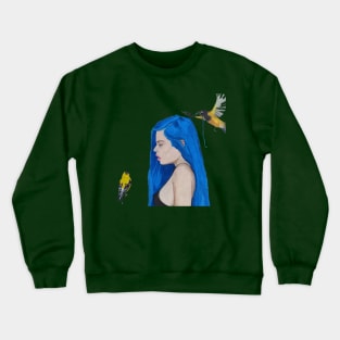 enfadada con aves Crewneck Sweatshirt